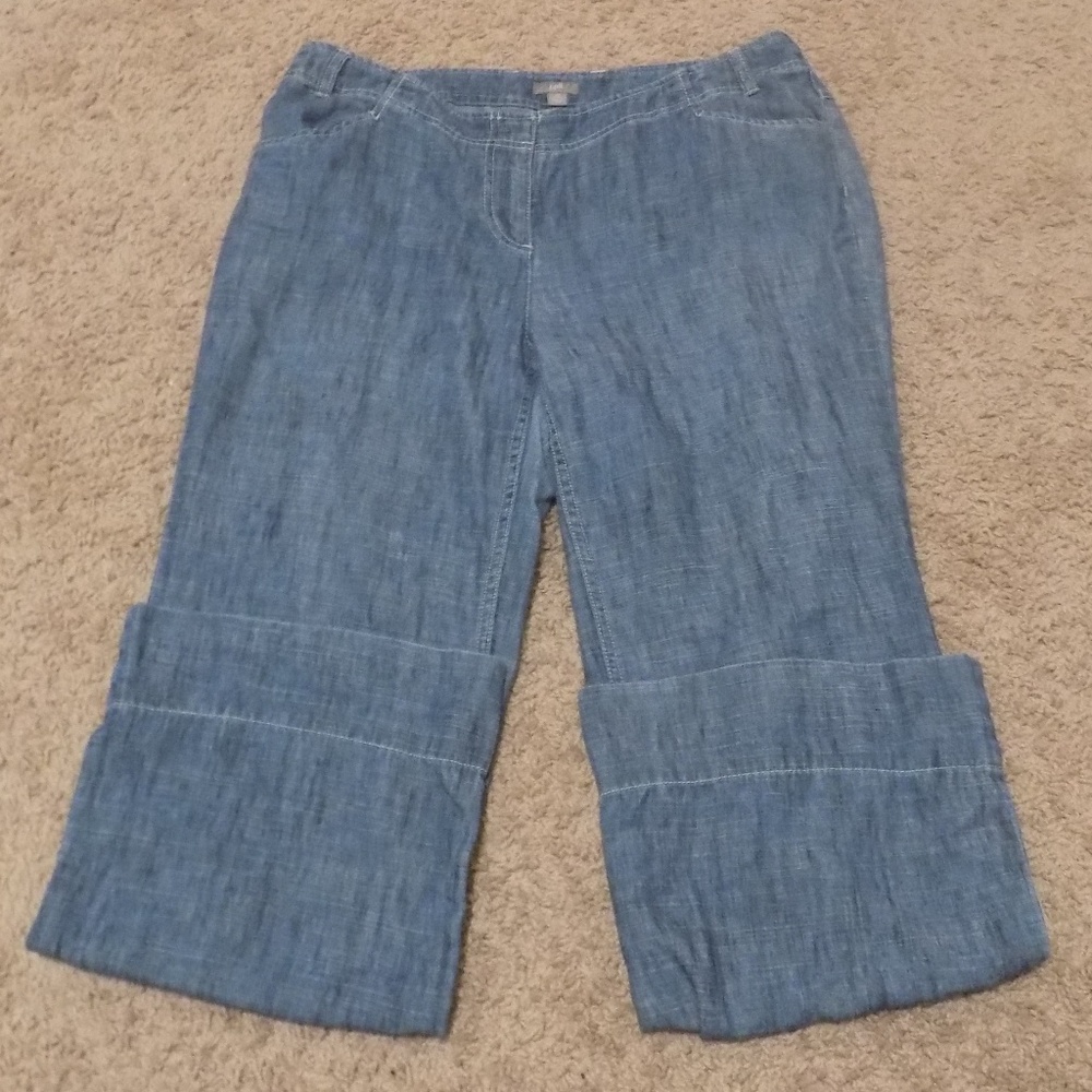 J. Jill Linen Blend Chambray Pants